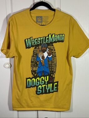 WWE WrestleMania Doggy Style Graphic Tee - Yellow with Blue Accents